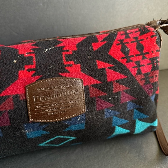 Pendleton Wool Shoulder Bag Navajo Print Multicolor Black Southwestern Western - Picture 3 of 16